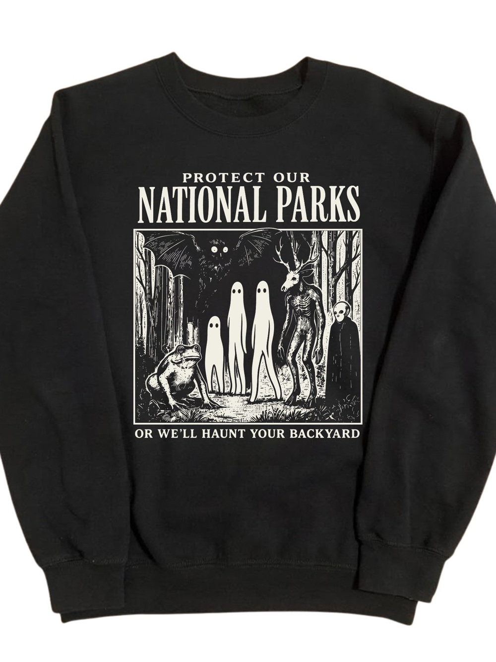 Protect Our National Parks Black Crewneck Sweatshirt